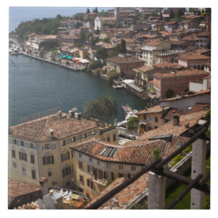 Italy, Brescia Province, Limone sul Garda. Town Tile