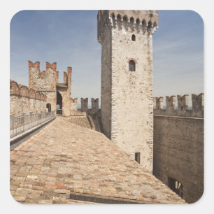 Italy, Brescia Province, Sirmione. Castello 4 Square Sticker