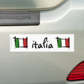 Italy Brush Flag Bumper Sticker (On Car)