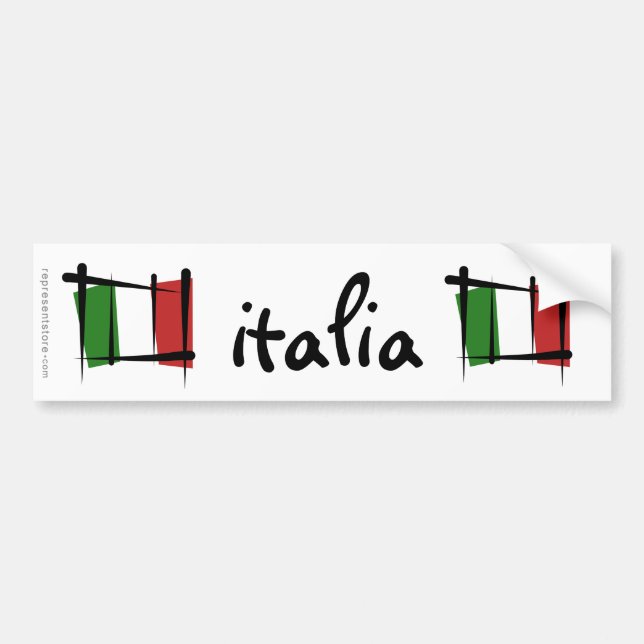 Italy Brush Flag Bumper Sticker (Front)