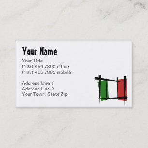 Italy Brush Flag Business Card