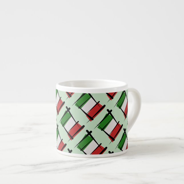 Italy Brush Flag Espresso Cup (Front Right)