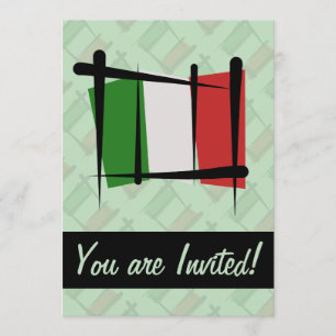 Italy Brush Flag Invitation