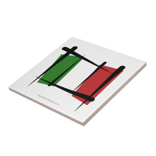 Italy Brush Flag Tile