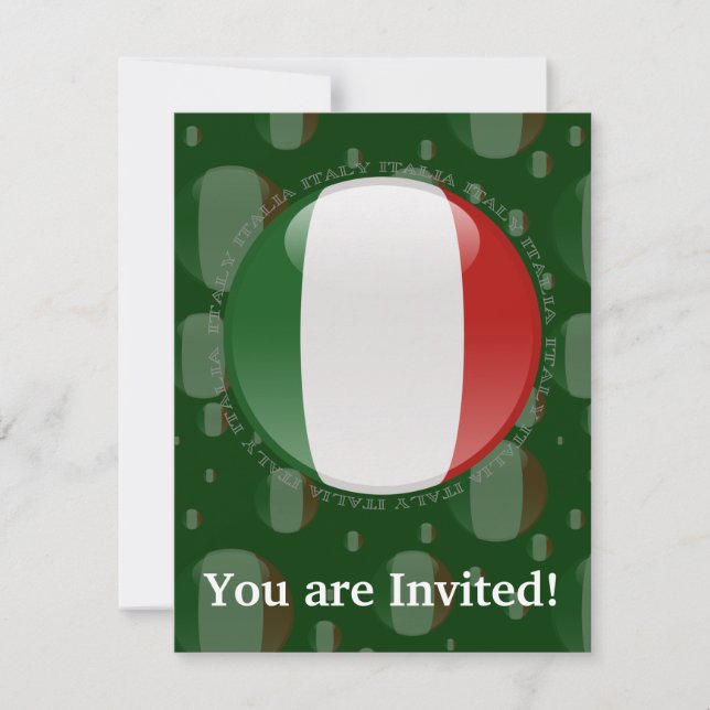 Italy Bubble Flag Invitation (Front)