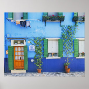 Italy, Burano. A colourful house in Burano near Poster