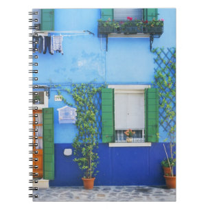 Italy, Burano. A colourful house in Burano near Spiral Notebook