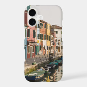 Italy, Burano. Colourful houses of line a