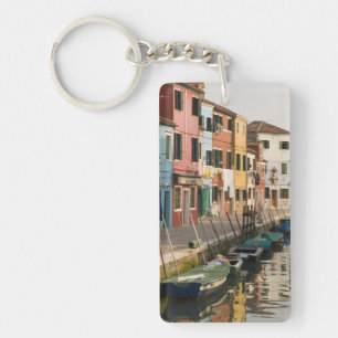 Italy, Burano. Colourful houses of line a Key Ring