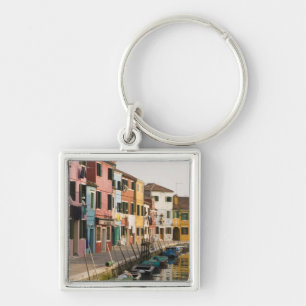 Italy, Burano. Colourful houses of line a Key Ring