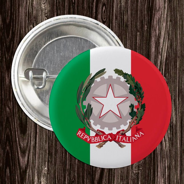 Italy button, patriotic Italian Flag, Emblem 3 Cm Round Badge (Creator Uploaded)