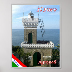 Italy - Campania - Agropoli - Lighthouse - Poster