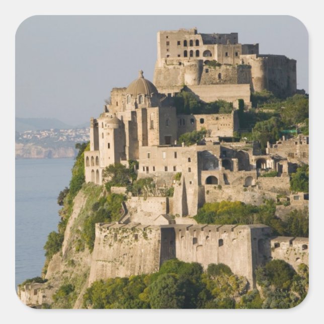 ITALY, Campania, Bay of Naples), ISCHIA, Square Sticker (Front)
