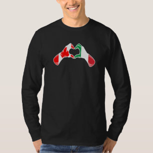 Italy Canada Flag Italian Canadian Heart T-Shirt