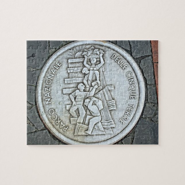 Italy - Cinque Terre Emblem - 8x10 - 110 pc Jigsaw Puzzle (Horizontal)