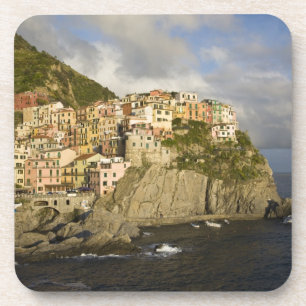 Italy, Cinque Terre, Manarola. Village on cliff. Coaster