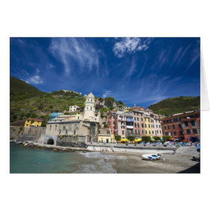 Italy, Cinque Terre, Vernazza, Harbour and Church