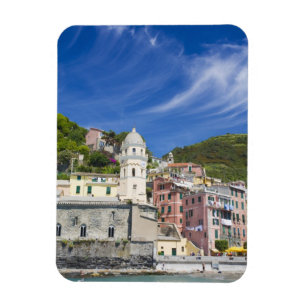 Italy, Cinque Terre, Vernazza, Harbour and Church Magnet