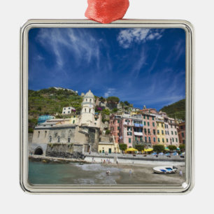 Italy, Cinque Terre, Vernazza, Harbour and Church Metal Tree Decoration