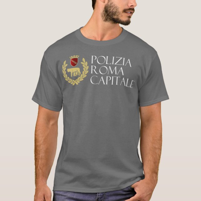 Italy City of Rome Police Polizia Roma Capitale T-Shirt (Front)