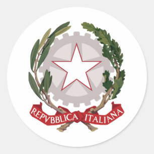 Italy Coat Of Arms Classic Round Sticker