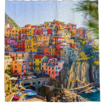 Italy Colourful Sea Houses Painting