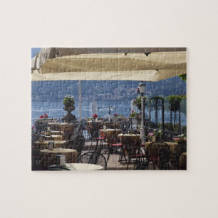 Italy, Como Province, Bellagio. Lakeside cafe. Jigsaw Puzzle