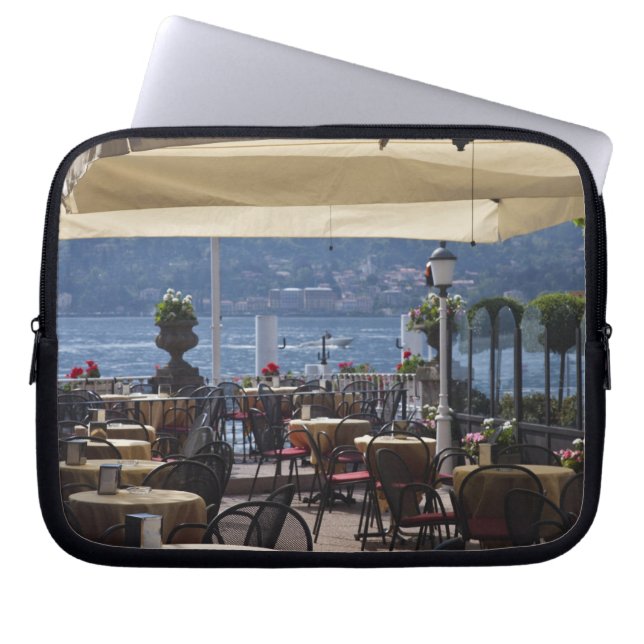 Italy, Como Province, Bellagio. Lakeside cafe. Laptop Sleeve (Front)