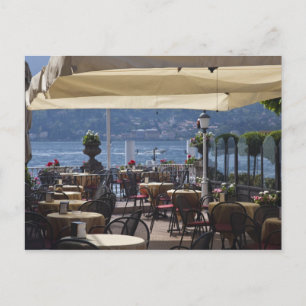 Italy, Como Province, Bellagio. Lakeside cafe. Postcard