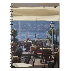Italy, Como Province, Bellagio. Lakeside cafe. Spiral Notebook