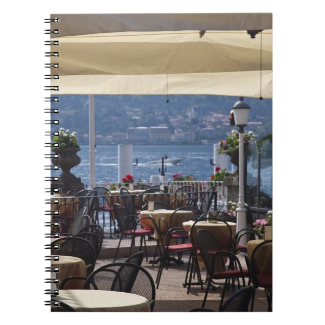 Italy, Como Province, Bellagio. Lakeside cafe. Spiral Notebook (Front)