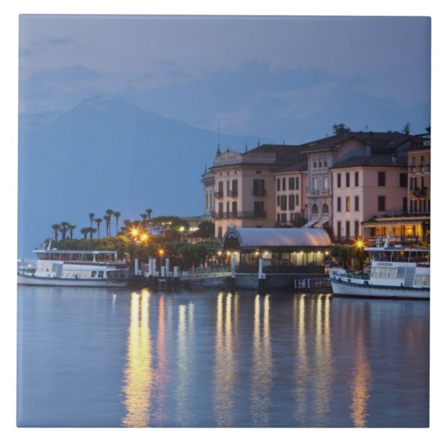 Italy, Como Province, Bellagio. Town view, Tile (Front)