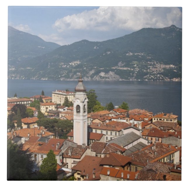 Italy, Como Province, Menaggio. Town view and Tile (Front)