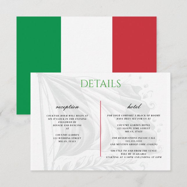 Italy Couple Enclosure Card (Front/Back)