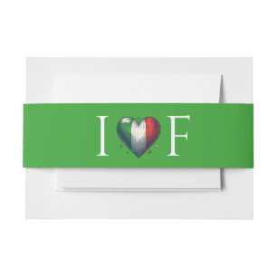 Italy Couple Wedding Invitation Belly Band