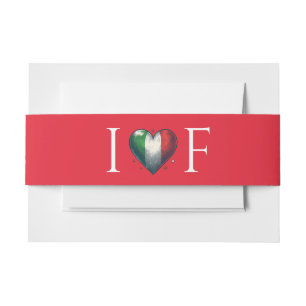 Italy Couple Wedding Invitation Belly Band