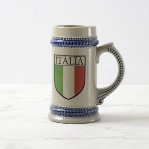 Italy Crest Beer Stein / Italia Flag Mug