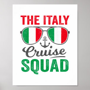 Italy Cruise Squad 2025 Italian Vacation Matching Poster
