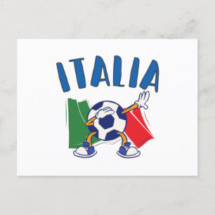 Italy Dabbing Soccer Ball Flag Postcard
