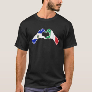 Italy El Salvador Flag Italian Salvadorian Heart T T-Shirt