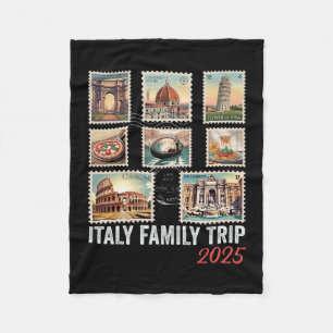 Italy Family Trip 2025 Vintage Postage Stamp Pisa  Fleece Blanket