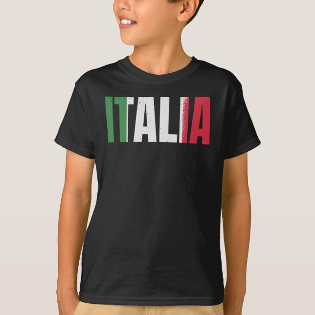 Italy fans Italia italian flag football soccer T-Shirt (Front)