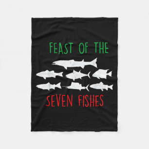 Italy Feast Of The Seven Fishes Italian Christmas Fleece Blanket