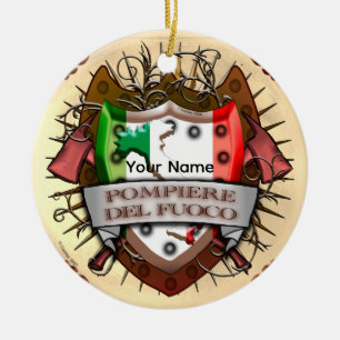 Italy Firefighter Ceramic Tree Decoration