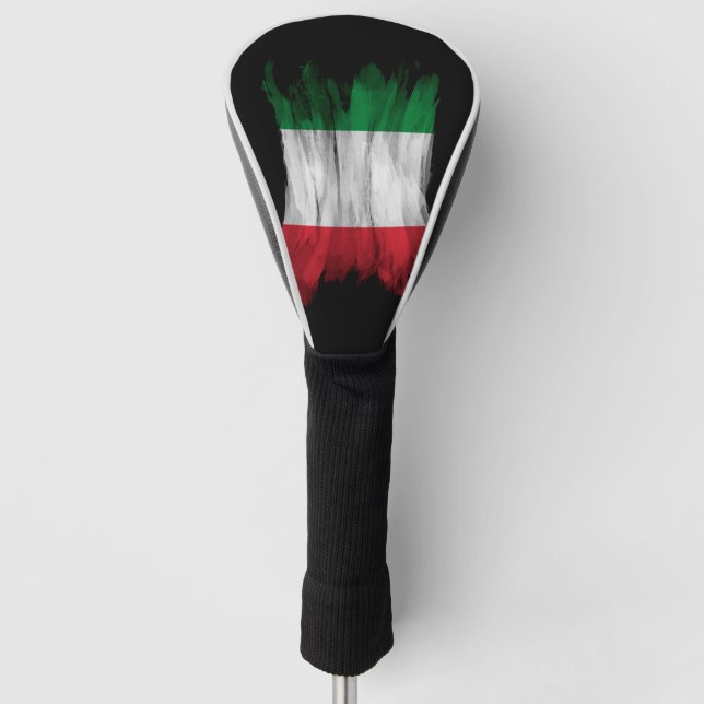 Italy flag brush stroke, national flag golf head cover (Front)