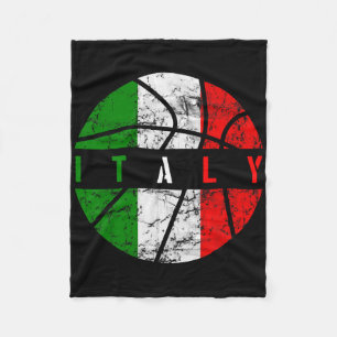 Italy Flag Bysketbyll Italian Team Fan Lover Fleece Blanket