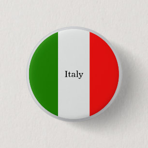 Italy, flag colors, labeled, 3 cm round badge