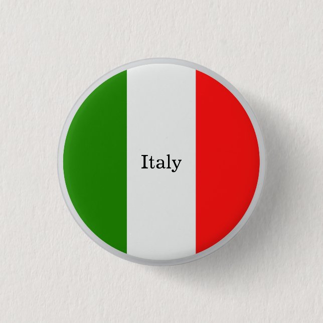 Italy, flag colours, labelled, 3 cm round badge (Front)