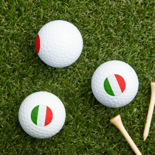 Italy, flag colours red, white, green, golf balls