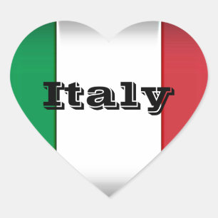 Italy Flag Dark Edge Heart Sticker